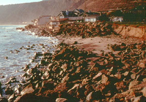 Eroded beach. Photo © Lesley Ewing