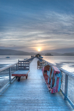 Sunset, Nick's Cove, Tomales Bay. Photo © Kirke Wrench