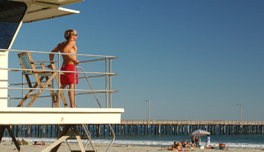 Lifeguard at Avila State Beach, photo by Steve Scholl