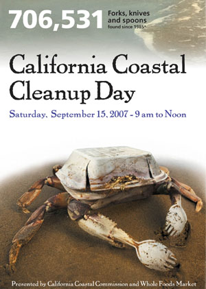 Spork Crab 2007 Coastal Cleanup Day Poster