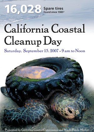 Spare Tire Turtle 2007 Coastal Cleanup Day Poster
