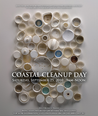 Bottle Caps 2010 Coastal Cleanup Day Poster