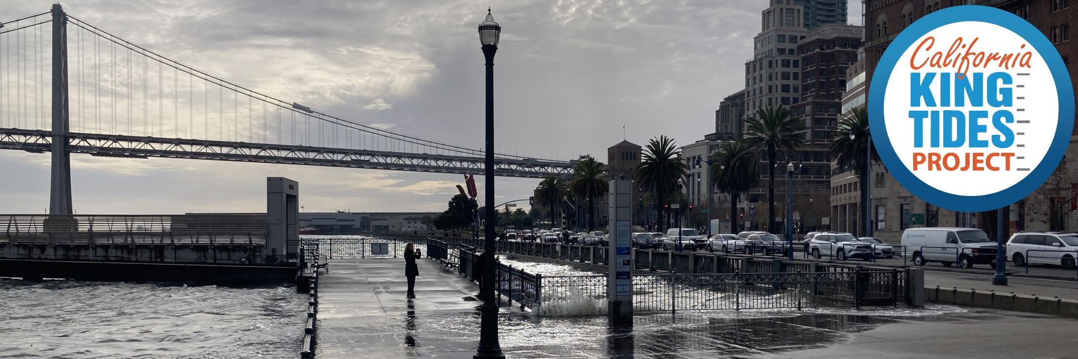 California King Tides Project. Snap the Shore, See the Future. King tides wash over the Embarcadero, San Francisco Bay Bridge in the background./>
			</div>
		</div>
	</div>
	<div class=