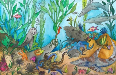 Under the Sea, art by Mathew Carter, Grade 9