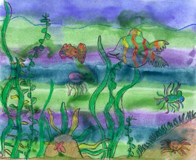 What I See in the Sea, art by Talia Van Wingerden, Grade 2