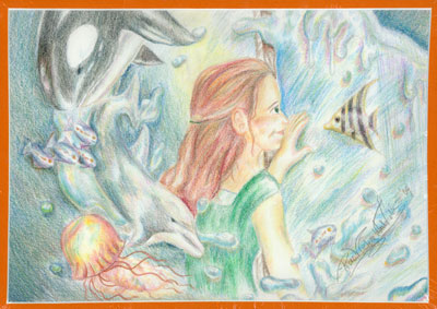 Image of the Sea, art by Rieko Michelle Whitfield, Grade 6