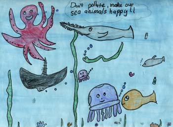 The 2001 California Coastal Commission Children's Poster Art Contest Third Grade Winning entry by Jeremy Pagala