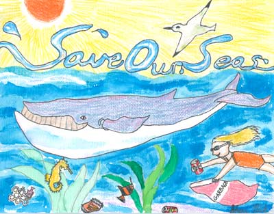 The 2001 California Coastal Commission Children's Poster Art Contest Grand Prize Winning entry by Sheri Park.