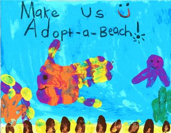 The 2001 California Coastal Commission Children's Poster Art Contest Kindergarten Winning entry by Rebecca Rameriz.