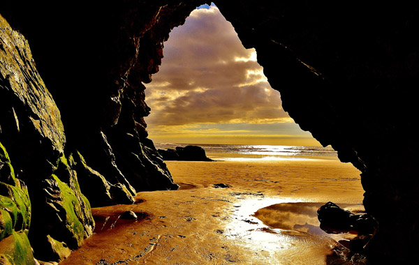 Cave Sunset, Shell Beach, by Caron Krauch