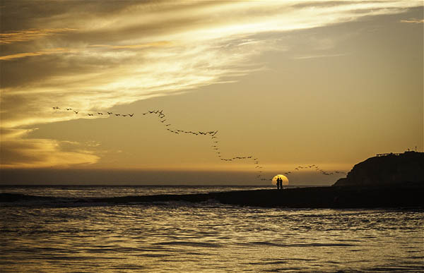 Sunset, Natural Bridges, Santa Cruz, by David Kerbyson