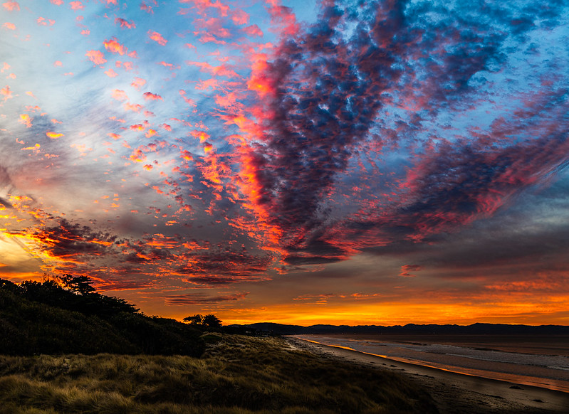 clouds in sunset along the coast