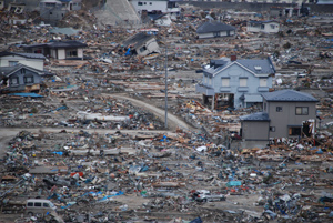 Yamada Town<br> Image credit NOAA/NGDC, Katherine Mueller, IFRC
