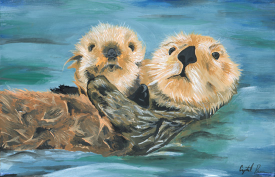 'Otters in the Water' by Crystal Perreira, 12th grade, 2008 Coastal Art & Poetry Contest