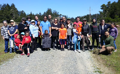 A group photo of participants in Tolowa Dunes Stewards' Developing Youth, Tribal and Community Leaders program